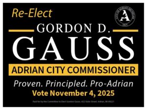 Re-election banner for Gordon Gauss
